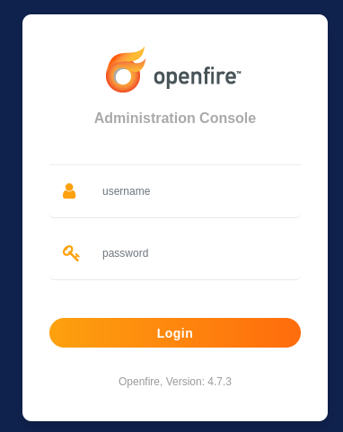 Openfire login portal on the port the nmap fingerprint mis-identified as a Hadoop tasktracker